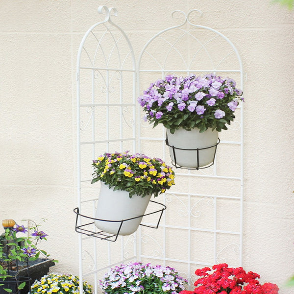English Elm 4 Pack Galvanized Steel Garden Trellis Panels Powder Coated Cream White Climbing Plant Support W1586P147434