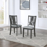 English Elm 6-Piece Dining Set With Bench, Gray