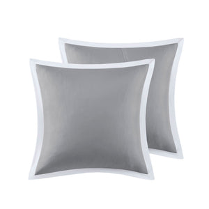 English Elm 8 Powell Embroidered Comforter Set Cal King — Hotel-Style Pieced Border, Hypoallergenic Fill, Machine Washable White 19.68 L x 12.6 W x 12.6 H B03594958