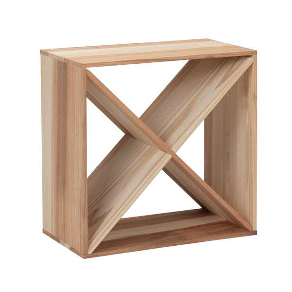 English Elm Set of 2 Rustic Fir Wood 24-Bottle Wine Racks — Stackable Wine Storage Cubes for Bar, Kitchen Cellar organization W2181P147514