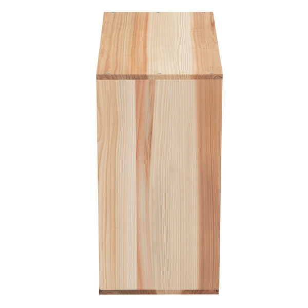 English Elm Set of 2 Rustic Fir Wood 24-Bottle Wine Racks — Stackable Wine Storage Cubes for Bar, Kitchen Cellar organization W2181P147514