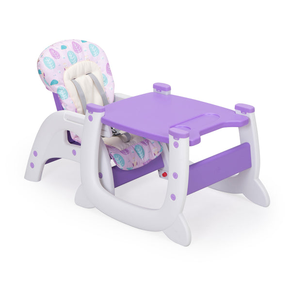 English Elm Convertible Purple High Chair for Babies to 6Y | Adjustable Recline, Removable Tray & Safety Belt W2181P147619