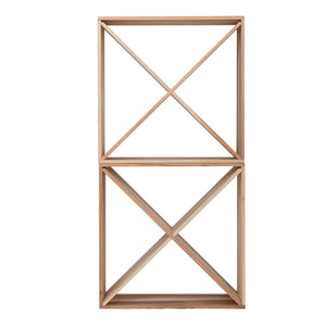 English Elm Set of 2 Rustic Fir Wood 24-Bottle Wine Racks — Stackable Wine Storage Cubes for Bar, Kitchen Cellar organization W2181P147514