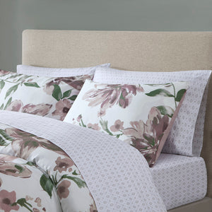 English Elm King Floral Comforter Set with Sheets – Mauve Green Taupe Floral Microfiber, Deep Pocket, Machine Washable B035128921