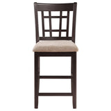 English Elm Tan and Espresso Lattice Back Counter Height Stools (Set Of 2)