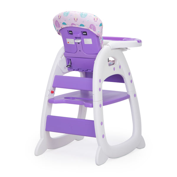 English Elm Convertible Purple High Chair for Babies to 6Y | Adjustable Recline, Removable Tray & Safety Belt W2181P147619