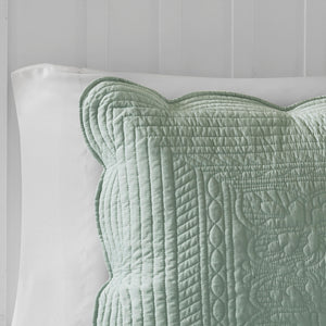 English Elm 3 Madison Park Tuscany Reversible Scalloped Edge Quilt Set Full/Queen - Cotton-Filled Microfiber, Antimicrobial Cottage Charm Seafoam 17.72 L x 15.35 W x 7.87 H B03597532