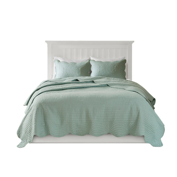 English Elm 3 Madison Park Tuscany Reversible Scalloped Edge Quilt Set Full/Queen - Cotton-Filled Microfiber, Antimicrobial Cottage Charm Seafoam 17.72 L x 15.35 W x 7.87 H B03597532