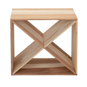 English Elm Set of 2 Rustic Fir Wood 24-Bottle Wine Racks — Stackable Wine Storage Cubes for Bar, Kitchen Cellar organization W2181P147514