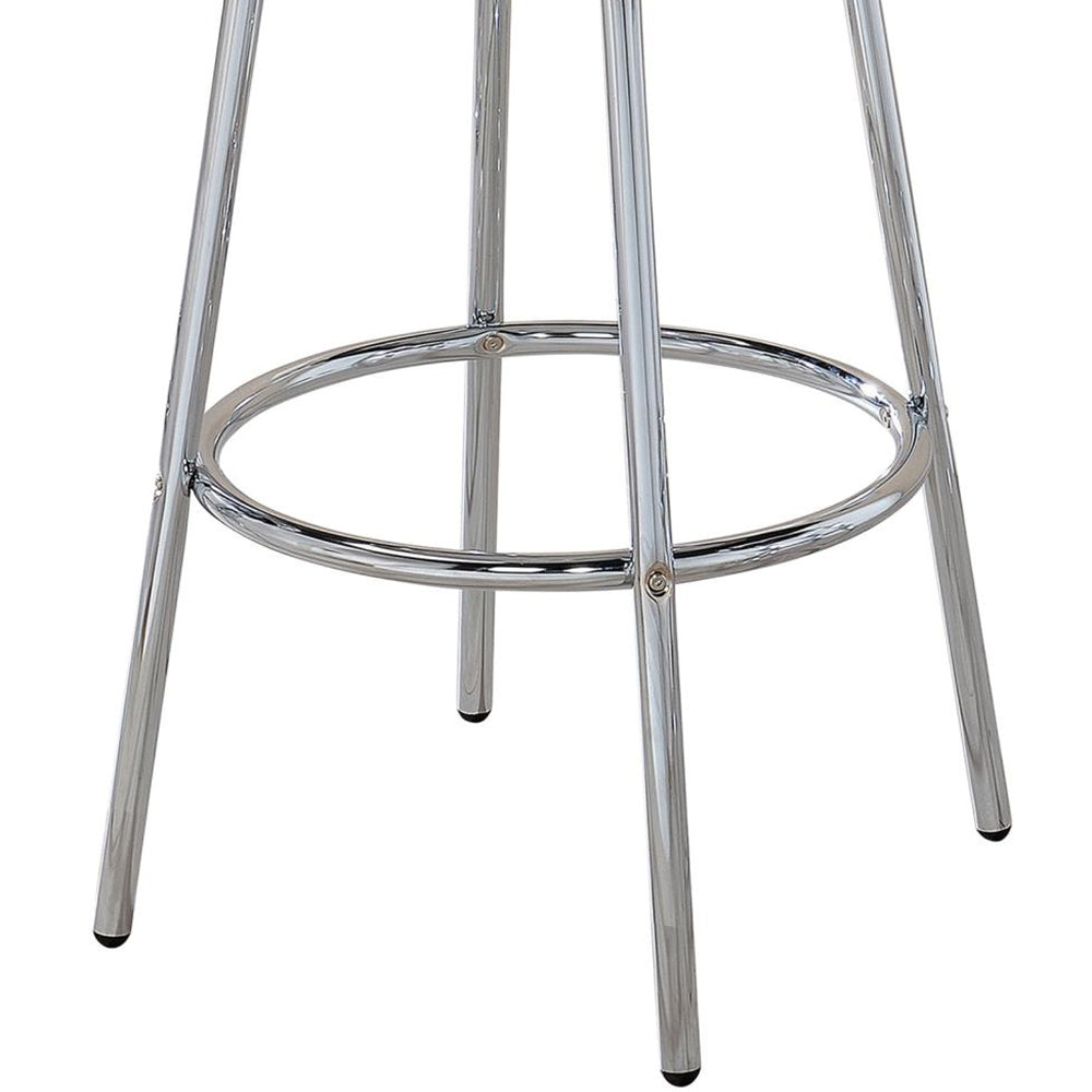 English Elm Werner Glossy White and Chrome Round Bar Table – Retro 30" Bistro Height, Sturdy Steel & MDF, 330 lb Capacity B062P145619