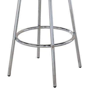 English Elm Werner Glossy White and Chrome Round Bar Table – Retro 30" Bistro Height, Sturdy Steel & MDF, 330 lb Capacity B062P145619