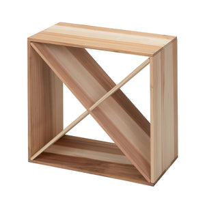 English Elm Set of 2 Rustic Fir Wood 24-Bottle Wine Racks — Stackable Wine Storage Cubes for Bar, Kitchen Cellar organization W2181P147514