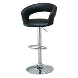 English Elm Black and Chrome Adjustable Bar Stool