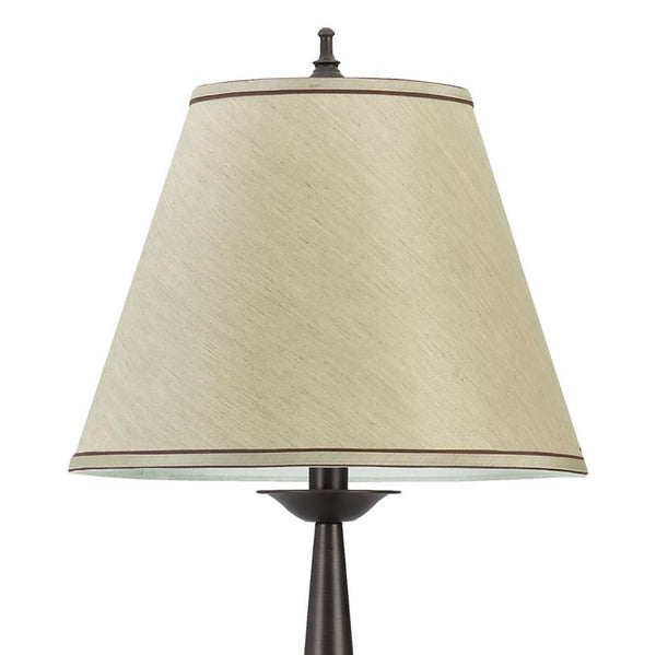 English Elm Bronze Classic Table Lamps Set of 2 with Beige Empire Shades, 27" Metal Base, 3-Way Lighting Elegance B062P145609