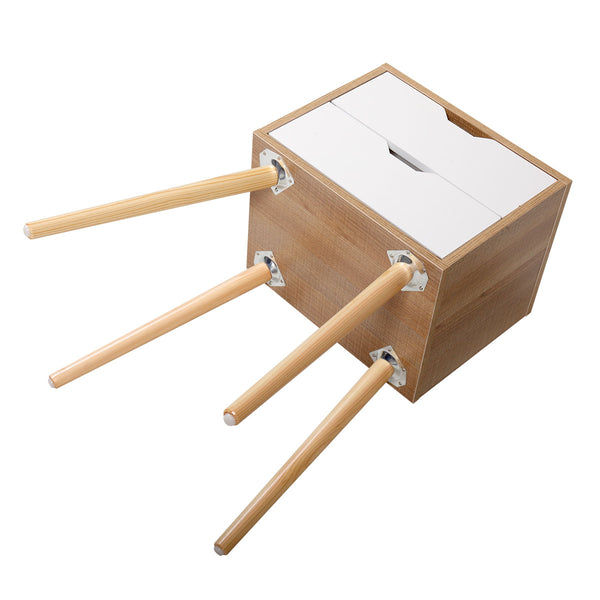 English Elm Set Sleek Two-Drawer Bedside Tables with Solid Wood Legs, Compact 16x12x28 in Storage for Bedroom White W2181P147490