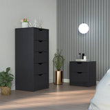 Raymer 2-Piece Bedroom Set: Nightstand & Dresser, Black, Spacious Storage, Stylish Design