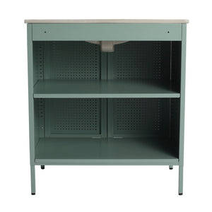 English Elm 30 Inch Steel Freestanding Bathroom Vanity Base with Perforated Doors Industrial Style W999P146149
