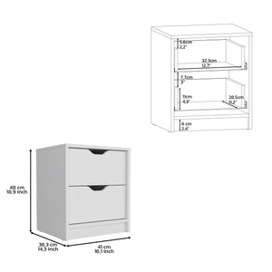 English Elm Raymer 2 Piece Bedroom Set, Nightstand + Dresser, White