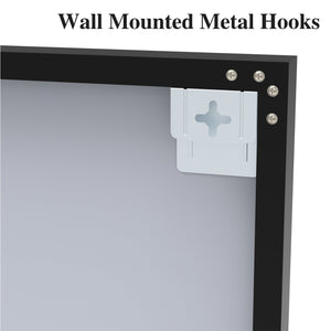 English Elm 60*36" Oversized Modern Rectangle Bathroom Mirror with Sleek Aluminum Frame Removable Tray for Versatile Mounting Black W708140626