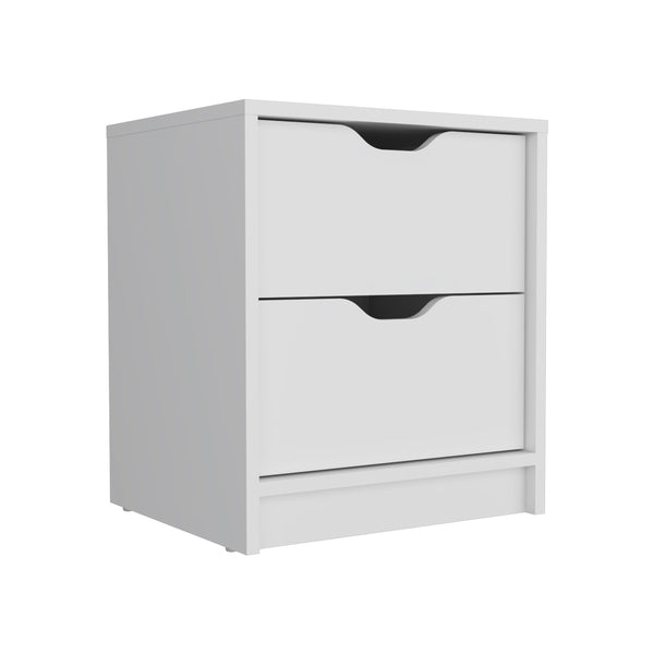English Elm Bennett White 2-Piece Bedroom Set with Dresser & Nightstand, Smooth-Glide Drawers, Elegant Storage B092S00191