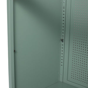 English Elm 30 Inch Steel Freestanding Bathroom Vanity Base with Perforated Doors Industrial Style W999P146149