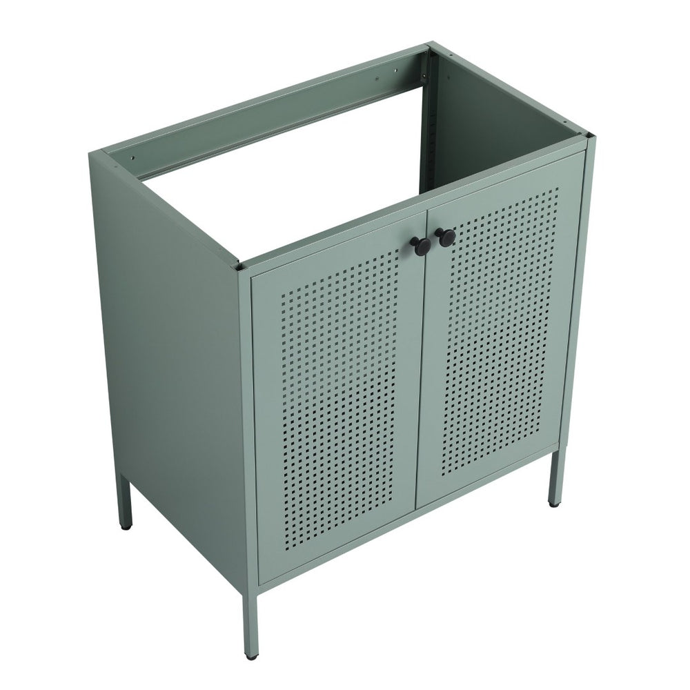 English Elm 30 Inch Steel Freestanding Bathroom Vanity Base with Perforated Doors Industrial Style W999P146149