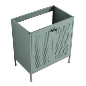 English Elm 30 Inch Steel Freestanding Bathroom Vanity Base with Perforated Doors Industrial Style W999P146149