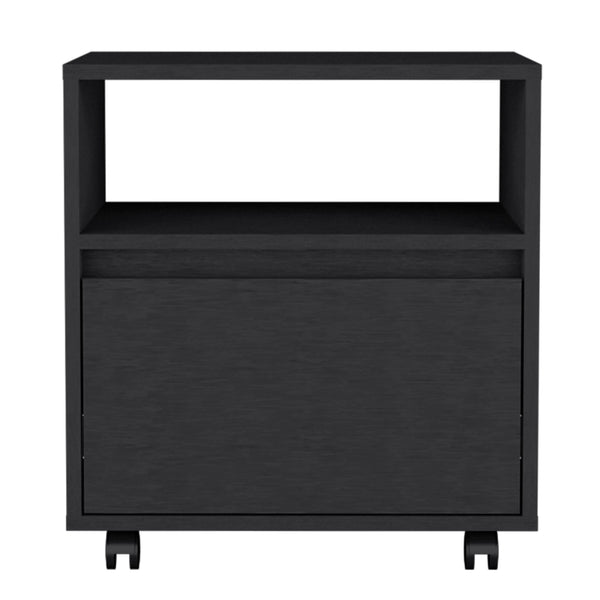 English Elm Milford Black 2-Piece Bedroom Set with 3-Drawer Dresser & Mobile Nightstand, Space-Saving Storage Design B092S00188