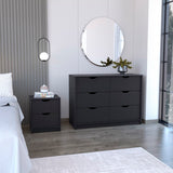 English Elm Bennett 2 Piece Bedroom Set, Nightstand + Dresser, Black