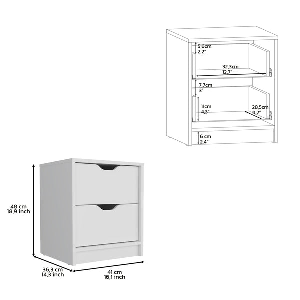 English Elm Bennett White 2-Piece Bedroom Set with Dresser & Nightstand, Smooth-Glide Drawers, Elegant Storage B092S00191