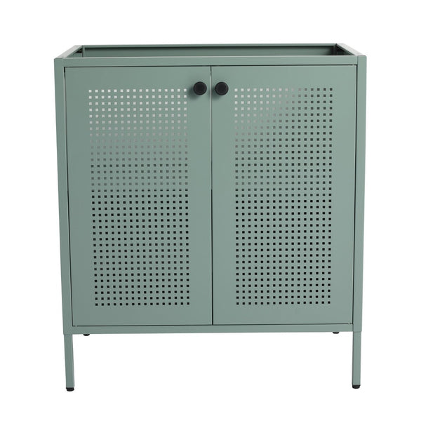 English Elm 30 Inch Steel Freestanding Bathroom Vanity Base with Perforated Doors Industrial Style W999P146149