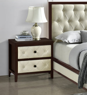 English Elm Beautiful Harmonia Woodland Nightstand with Cherry Finish, Rustic Modern One-Drawer Bedside Storage, Durable Design Espresso 26.75 L x 18.75 W x 26.5 H B011P147839