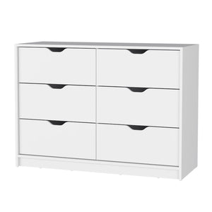 English Elm Dillon White 4-Drawer Dresser with 2 Bottom Cabinets for Clothes & Shoes, Engineered Wood Storage B128P148697