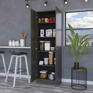 English Elm Virginia Double Door Storage Cabinet with 5 Adjustable Shelves, 70.8"H x 23.6"W x 11.8"D Multicolor Particle Board Durable Design B128P148834