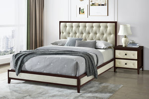 English Elm Beautiful Harmonia Woodland Nightstand with Cherry Finish, Rustic Modern One-Drawer Bedside Storage, Durable Design Espresso 26.75 L x 18.75 W x 26.5 H B011P147839