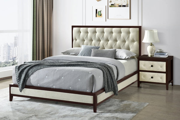 English Elm Beautiful Harmonia Woodland Nightstand with Cherry Finish, Rustic Modern One-Drawer Bedside Storage, Durable Design Espresso 26.75 L x 18.75 W x 26.5 H B011P147839