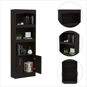 English Elm Dundee Engineered Wood Kitchen Cart with Countertop, Steel-Slide Drawer & Two Open Shelves - Multicolor B128P148708