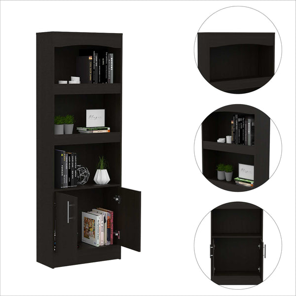 English Elm Dundee Engineered Wood Kitchen Cart with Countertop, Steel-Slide Drawer & Two Open Shelves - Multicolor B128P148708