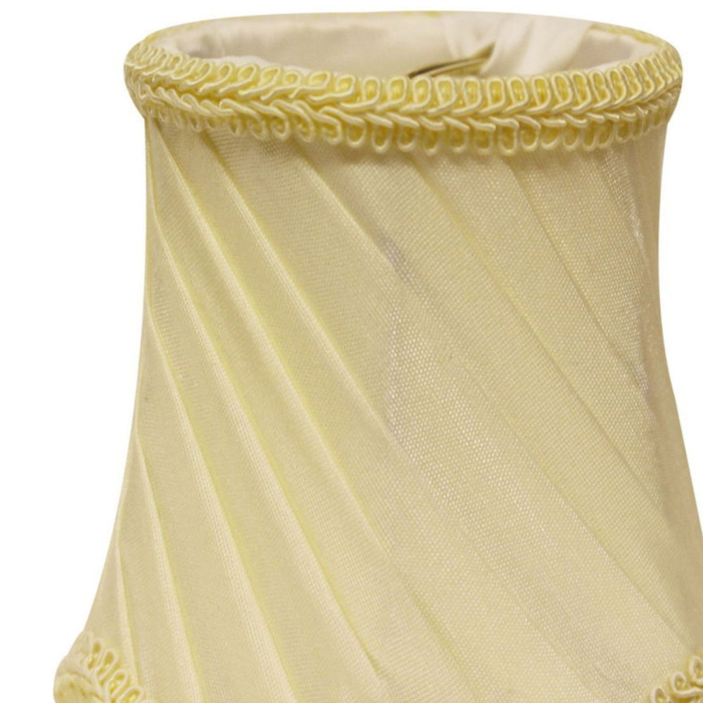 English Elm Slant Pleated Silk Chandelier Shades Set of Six with Braided Trim for Elegant Dining B075101696