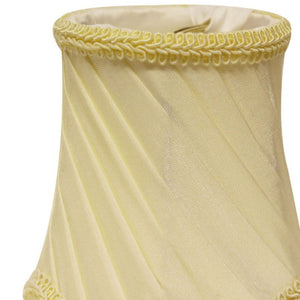 English Elm Slant Pleated Silk Chandelier Shades Set of Six with Braided Trim for Elegant Dining B075101696