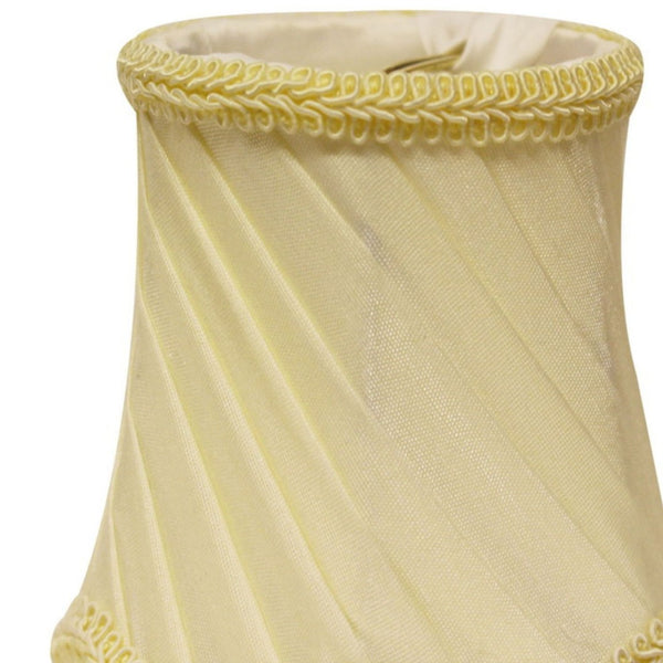 English Elm Slant Pleated Silk Chandelier Shades Set of Six with Braided Trim for Elegant Dining B075101696