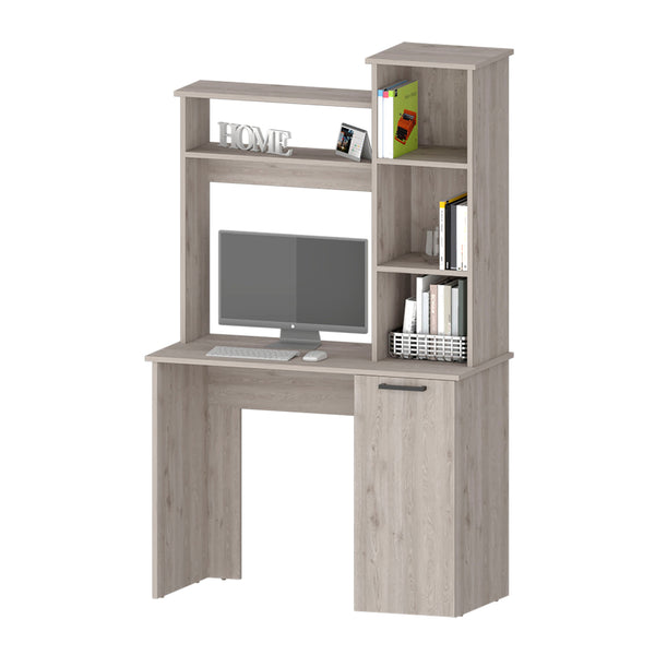English Elm Rumford Black Computer Desk with Hutch, 38.7" Work Surface, 3-Tier Shelves & Lower Cabinet Storage B128P148803