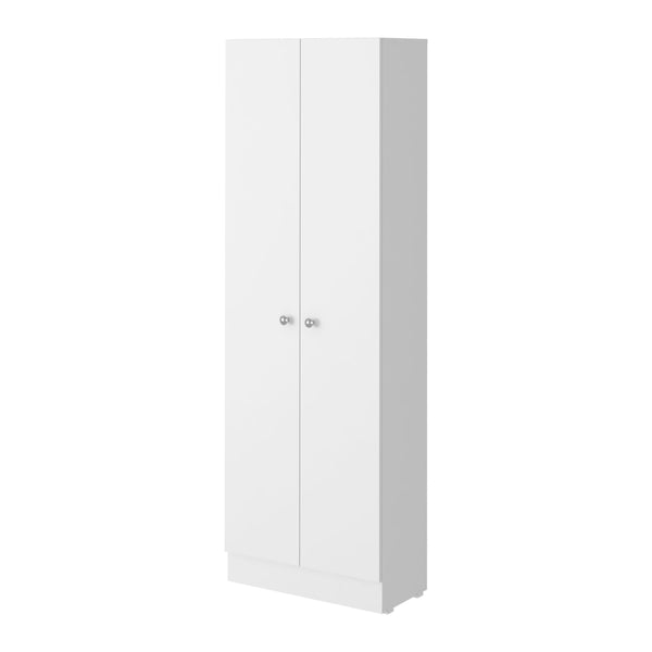 English Elm Virginia Double Door Storage Cabinet White, 5 Adjustable Shelves for Kitchen, Garage & Mudroom Organizing B128P148833