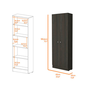 English Elm Virginia Double Door Storage Cabinet with 5 Adjustable Shelves, 70.8"H x 23.6"W x 11.8"D Multicolor Particle Board Durable Design B128P148834