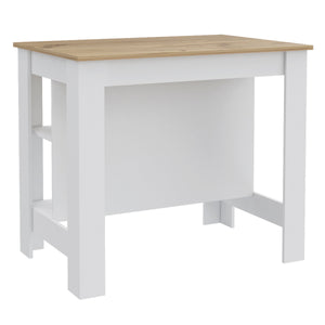 English Elm Brooklyn Rustic Kitchen Island with Hidden Shelves and Ergonomic Bar Design for Entertaining Elegance Multicolor 45 L x 32 W x 4 H B128P148676