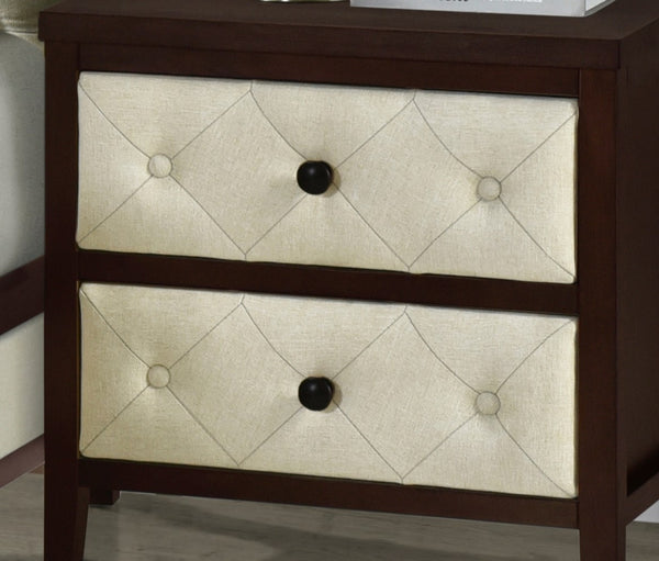 English Elm Beautiful Harmonia Woodland Nightstand with Cherry Finish, Rustic Modern One-Drawer Bedside Storage, Durable Design Espresso 26.75 L x 18.75 W x 26.5 H B011P147839