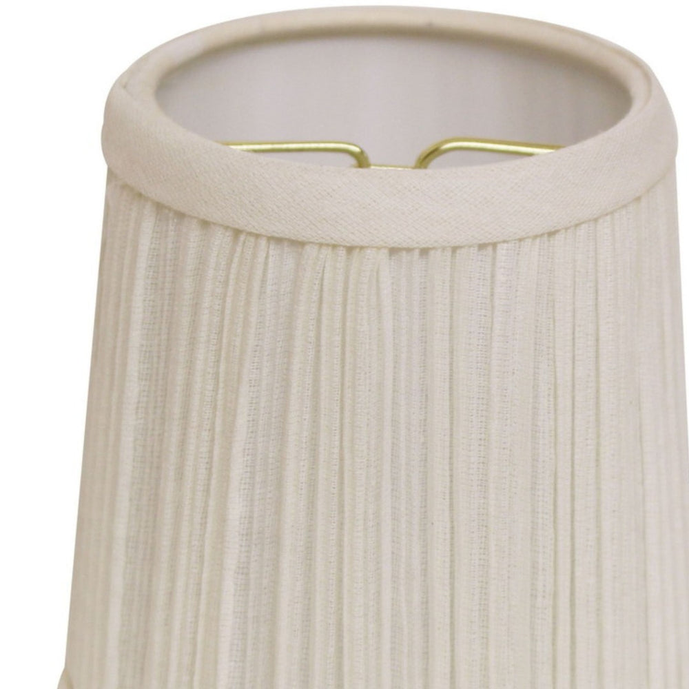 English Elm Slant Pleated Broadcloth Chandelier Shades Set of 6 White Flame Clip Hardback B075101741