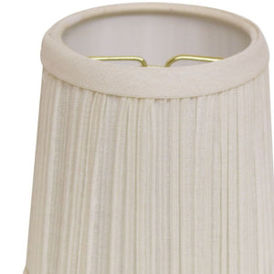 English Elm Slant Pleated Broadcloth Chandelier Shades Set of 6 White Flame Clip Hardback B075101741