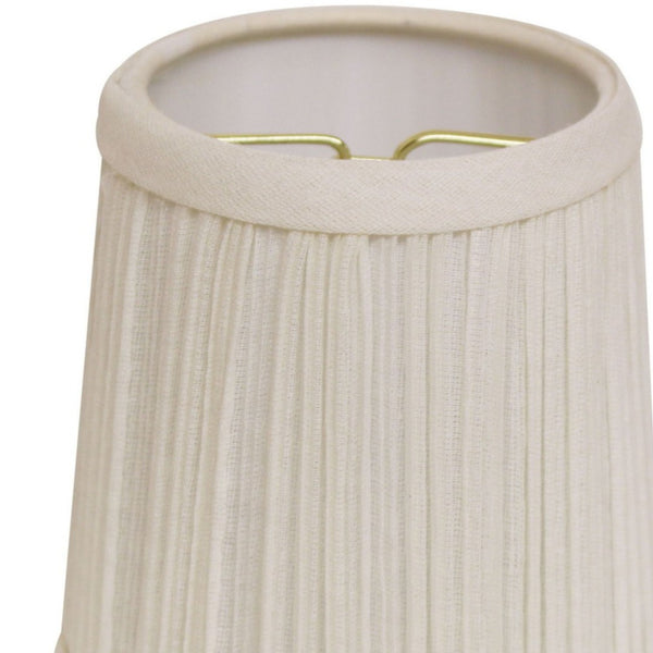 English Elm Slant Pleated Broadcloth Chandelier Shades Set of 6 White Flame Clip Hardback B075101741