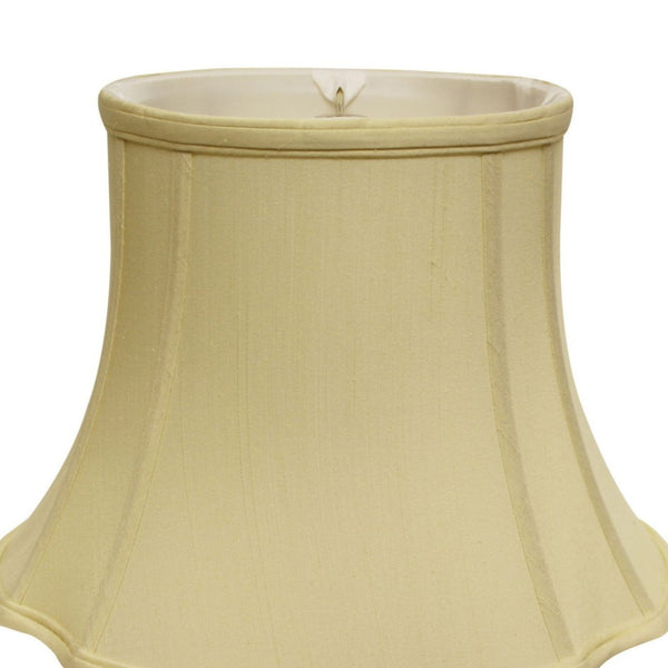 English Elm Slant Oval Shantung Fabric Lampshade Washer Fitter Antique White Tailored Traditional B075101487
